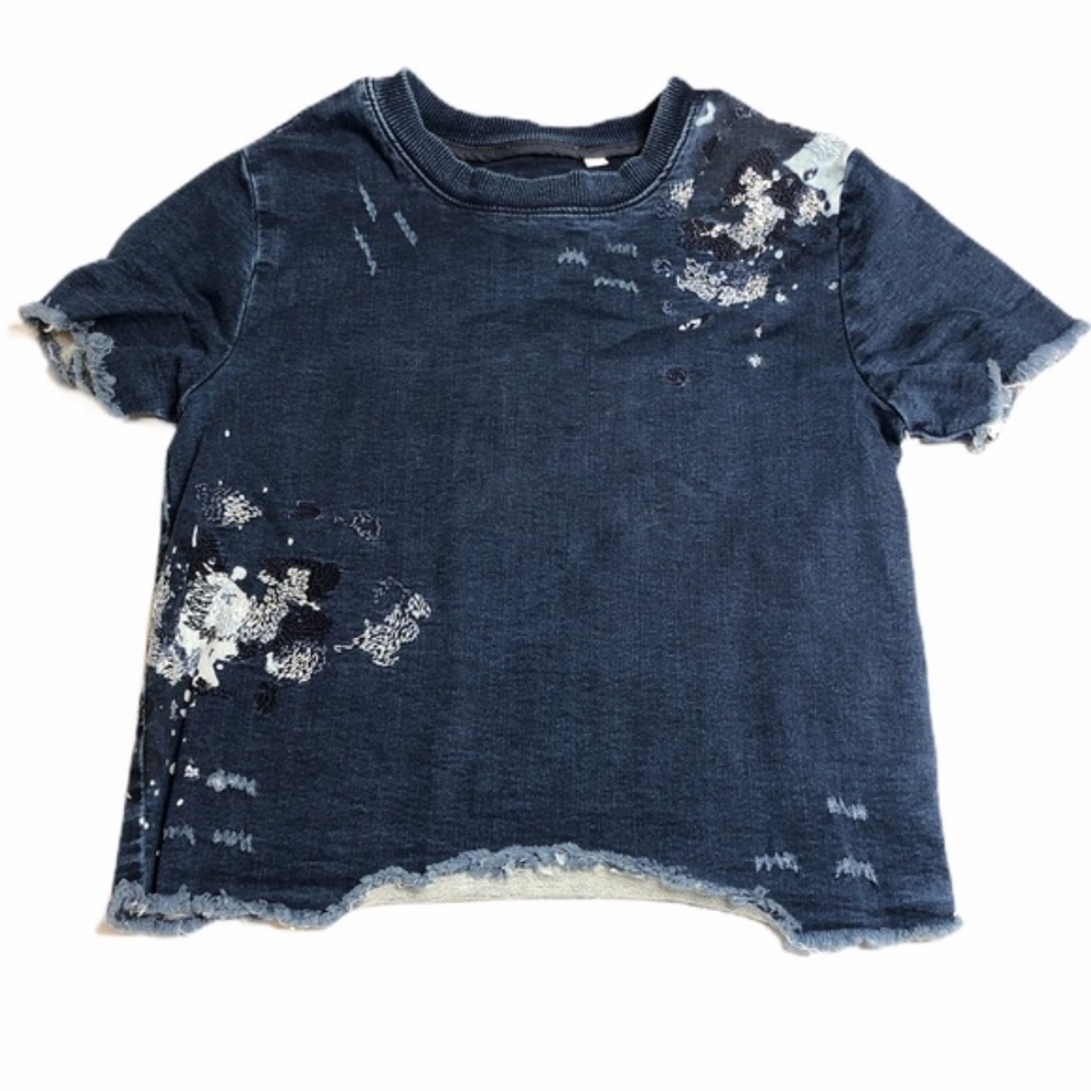 AG Kids Denim Embroidered Short Sleeve